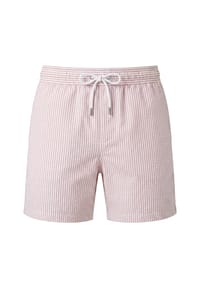 Vercate - Badeshorts, Seersucker, hellrosa gestreift - Braun