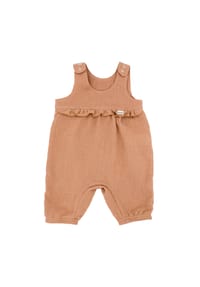 maximo® - GOTS BABY-Overall, 3/4 Länge Musselinstoff - cork washed