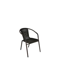 VCM. - Bistrostuhl Stapelstuhl Balkonstuhl Gartenstuhl  | dunkel-braun | Poly-Rattan Stahl | Maße H.73 x B. 53 x T. 60 cm - Braun