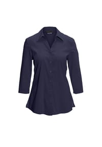 GOLDNER - Kurzgröße:  Stretchbequeme Bluse mit Baumwolle - bleu
