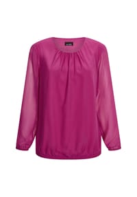 GOLDNER - Kurzgröße:  Elegante Bluse aus Chiffon - beere