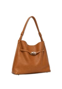 collezione alessandro® - Schultertasche Milano aus softem Leder, Made in Italy - braun