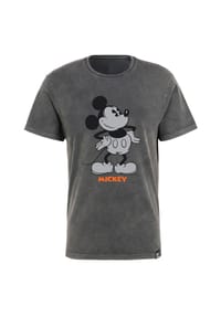 RE:COVERED - T-Shirt Disney Mickey Mouse Vintage Hand On Hips Washed im angesagten Vintage-Stil - Black