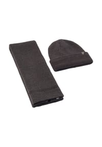camel active - Geschenkset mit Mütze und gestricktem Schal - Navyblau
