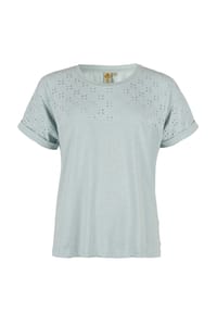 ROADSIGN® australia - Damen T-Shirt Soft Lace mit Spitzeneinsatz, weiche Baumwolle, feminin & komfortabel - blau