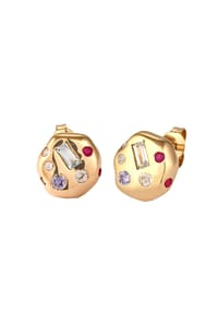 elli. PREMIUM - Ohrringe Ohrstecker Topas Mondstein Vintage 925 Sterling Silber Vergoldet - Gold