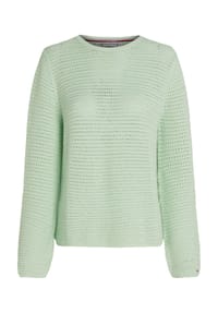 TOMMY HILFIGER - Pullover, Loch-Stickerei, für Damen - LXY GREEN