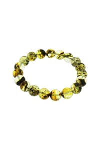 OSTSEE-SCHMUCK® - Armband , Kugel 10 mm , Bernstein - grün
