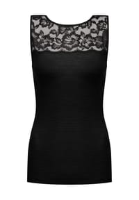 mey - Unterhemd, florale Spitze, breite Träger, für Damen - 3 SCHWARZ