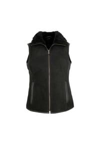 MADDOX - Damen Lammfellweste Lederweste Lammfell schwarz - schwarz
