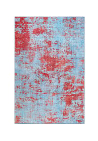 WECONhome - Kurzflorteppich Hot Spring - Kunstvoller Vintage-Look - blau