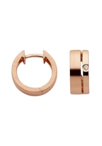 Adelia's - Damen Silber Schmuck 925 Silber Ohrringe  Creolen mit Zirkonia Ø 14,1 mm - rose