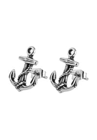 Adelia's - Adelia's Damen Ohrstecker aus poliertem Edelstahl mit Anker - silber