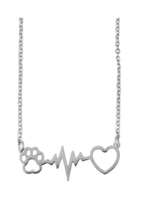 Adelia's Heart Collection - Halskette – Herz aus Edelstahl 43+5 - silber