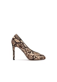 Kazar - Beige und braune Pumps mit Naturborsten - Beige
