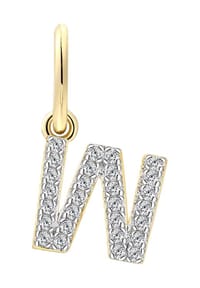 XENOX - Damen Anhänger Buchstabe W, 925er Silber - GELBGOLD