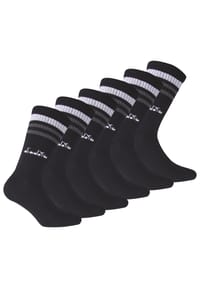 diadora - Unisex Tennissocken - 6er Pack, Logo, Streifen - Dunkelblau