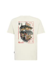OLDSKULL - T-Shirt Asian Neo Tokyo Floating Izakaya Graphic mit fernöstlichem Motivprint - Off White