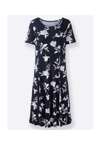Witt - Jersey-Kleid - marine-flieder-bedruckt