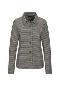 GOLDNER - Kurzgröße:  Lässige Baumwolljacke, Pepitamuster - bordeaux / gemustert