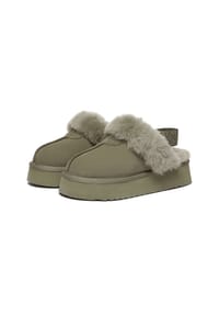 EVERAU® - Damen Plateau-Hausschuhe Wagtail - BLACK