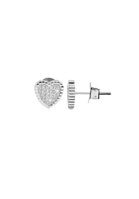 Adelia's - Damen Ohrstecker Herz aus 925 Silber mit Zirkonia - silber