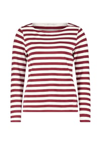 BETTY & CO - Ringelshirt mit U-Boot-Ausschnitt - Dark Red/Cream