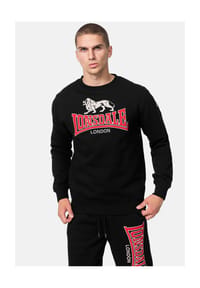 LONSDALE™ - Herren Rundhals Sweatshirt normale Passform LAWINS - Black/Red/Grey