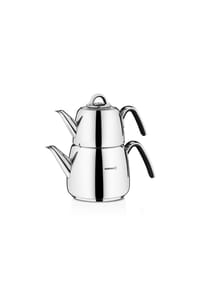 KORKMAZ - Korkmaz Vertex Teekannen-Set - 1,0L/2,0L - 18/10 Edelstahl, - Silber 18 x 18 x 29 cm