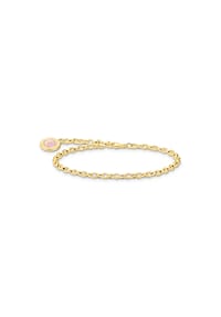 Thomas Sabo - Thomas Sabo Member Charm-Armband mit pinkem Charmista Coin vergoldet 750 Gelbgold Vergoldung, 925 Sterlingsilber, Kaltemail - gelbgoldfarben, silberfarben, pink