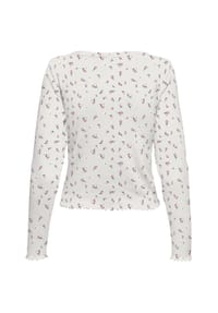 ONLY® - Langarmshirt Fenja, Wellensaum, für Damen - 177922016 CLOUD DA