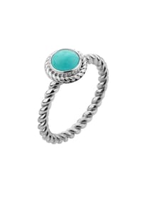 Nenalina - Ring Howlith Geburtsstein Dezember Boho 925 Silber - Türkis