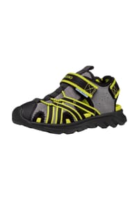 GEOX - Lederimitat/Mesh Sandalen - Grau/Gelb