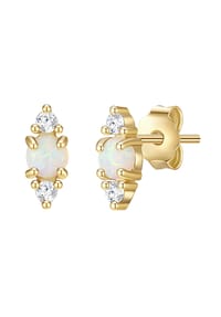 GLANZSTÜCKE MÜNCHEN - Damen Ohrringe aus 925/- Sterling Silber in Gelbgold mit Zirkonia - gelbgold