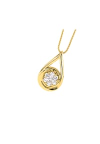 MONCARA - Damen Anhänger mit Kette, 585er Gold, 7 Diamanten zus. ca. 0,30 Karat - Gelbgold