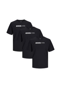 JACK & JONES - T-Shirt 3er Pack Corp - Black / small print