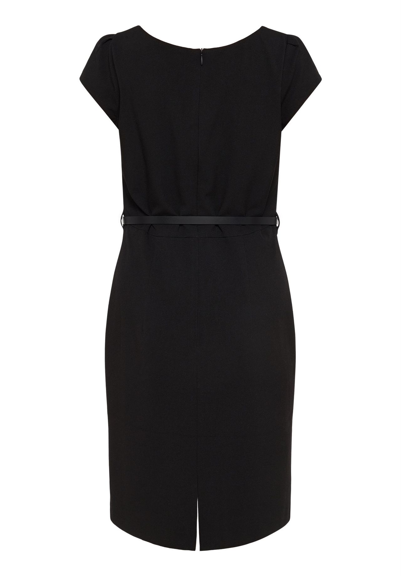 Betty & Co Etuikleid, Kurzarm, GüRtel, FüR Damen, Schwarz, 36