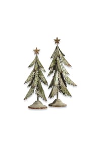 LOBERON Deko-Baum 2er Set Cour antikgrün - Weihnachtliche Deko-Bäume - antikgrün
