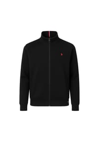 U.S. POLO ASSN. - Herren Sweatjacke mit Stehkragen - Fleece Puffy, Zip- Jacke, Baumwoll-Mix - Schwarz