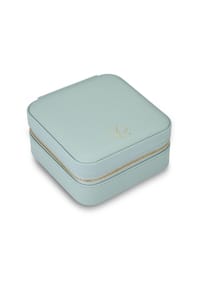 GLANZSTÜCKE MÜNCHEN - Schmuck-Reisetäschchen Kunstleder teal 115x115x58 mm - türkis
