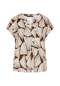 BETTY BARCLAY - Basic Shirt mit V-Ausschnitt - Braun/Beige
