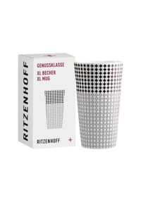 RITZENHOFF - Kaffeebecher XL Genussklasse 525 ml schwarz-weiß - schwarz-weiß