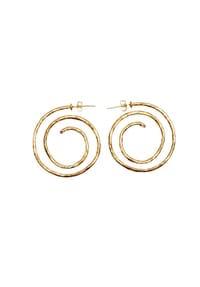 LES REINES - Helispheric – Gehämmerte Ohrringe, 24K vergoldet - Gold