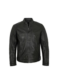 JILANI - Herren Lederjacke Lammnappa schwarz - schwarz
