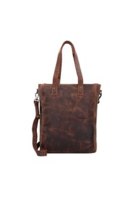 PLEVIER® Retro - Retro Jackson Shopper Tasche Leder 31 cm Laptopfach - dunkelbraun