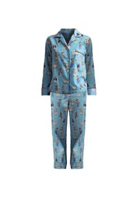 POLO RALPH LAUREN - Schlafanzug Iconic Bear, Baumwolle, für Damen - 866 AQUA MIST BEAR