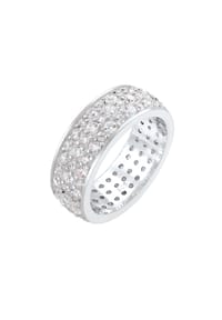 elli. PREMIUM - Ring Bandring Microsetting Zirkonia Kristall 925 Silber - Gold