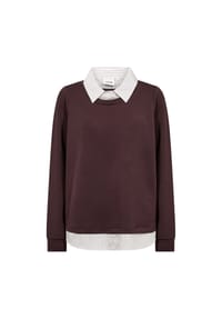 Wasabi CONCEPT - Sweatshirt Sabina 119, Blusenkragen, für Damen - 8980C CHOCOLATE PL