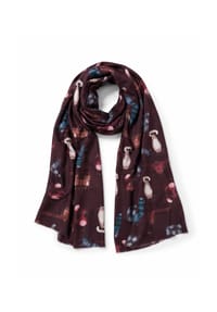 collezione alessandro® - Schal Minka warmer Winterschal mit Katzen-Print - bordeaux