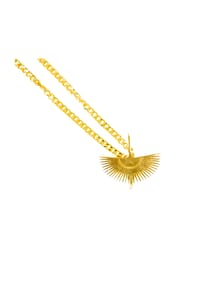 LES REINES - The Peafowl – Auffällige Anhänger-Halskette, 24K vergoldet - Gold